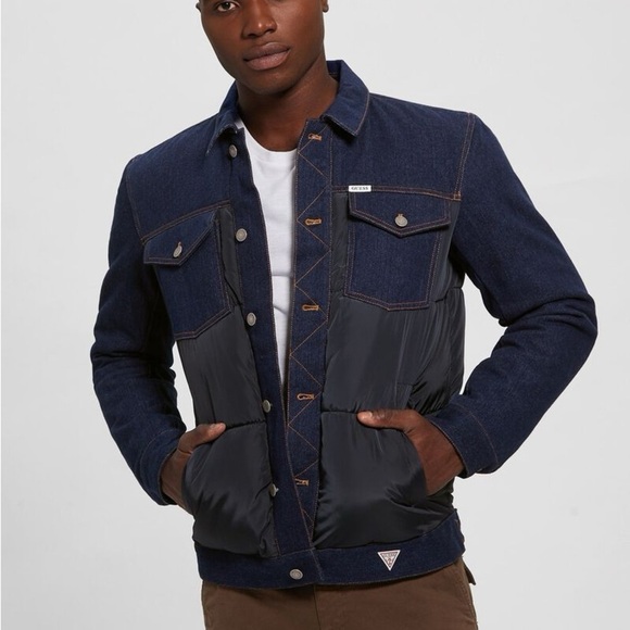 Guess Denim Puffer Jacket - Picture 1 of 10